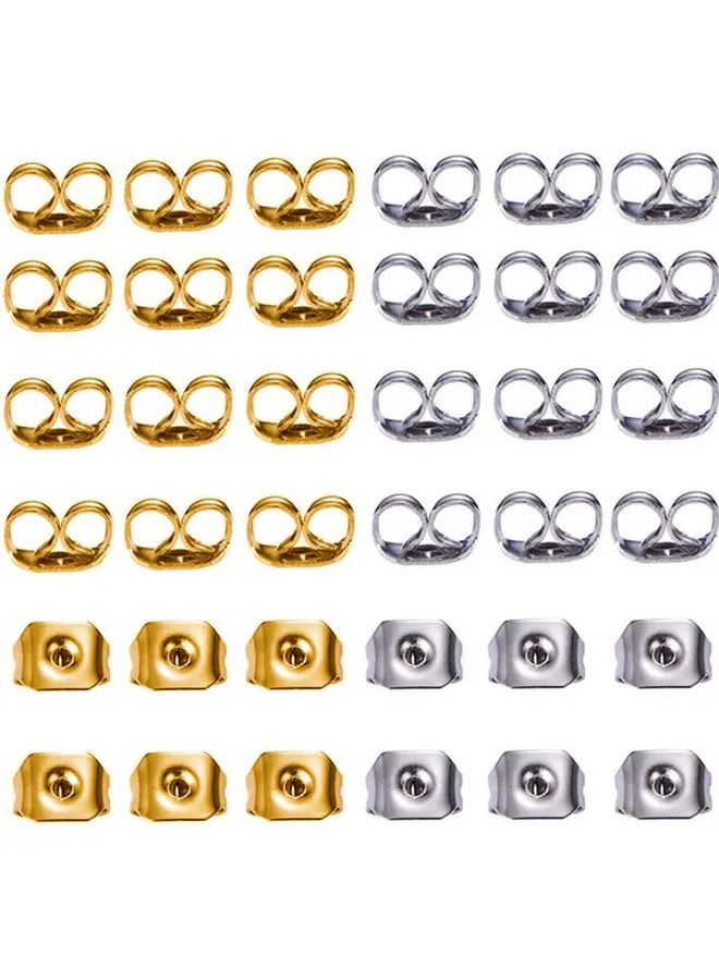 Golden Stainless Steel Ear Plugs 6mm 100pcs Jewelry Making Supplies - Image 1